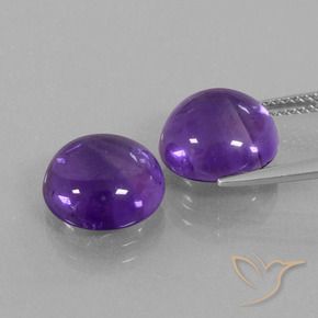 Gemme di Ametista Viola medio naturale da 9.45 ct, Rotondo, Trasparente
