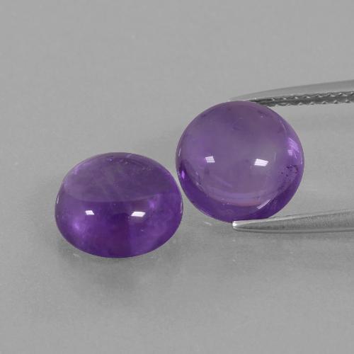 Gemme di Ametista Viola medio-chiaro naturale da 5.60 ct, Taglio rotondo, Trasparente