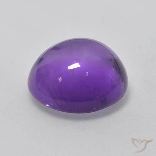 Ametista Viola medio-chiaro naturale da 4.55 ct, Rotondo, Trasparente