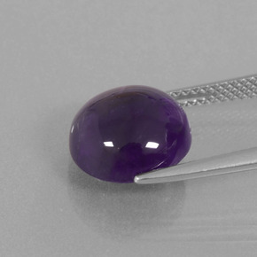 Ametista viola naturale da 4,96 ct, taglio rotondo, trasparente