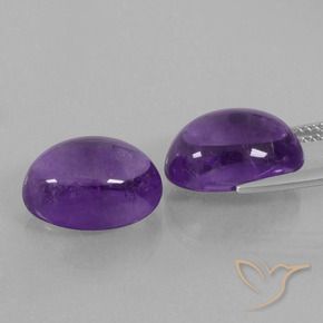 Gemme di Ametista Viola medio-chiaro naturale da 14.20 ct, Ovale, Trasparente