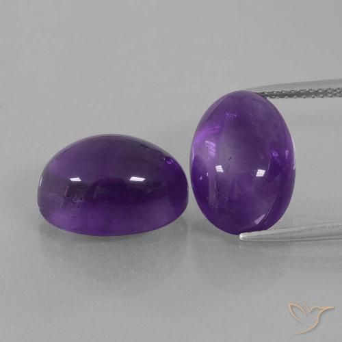 15.15ctw Naturale Viola medio Ametista, Ovale, Trasparente