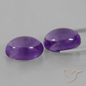 Gemme di Ametista Viola medio naturale da 14.52 ct, Ovale, Trasparente