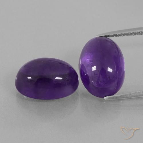 Gemme di Ametista Viola medio naturale da 14.31 ct, Ovale, Trasparente