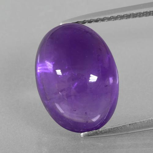 Ametista Viola medio-chiaro naturale da 8.25 ct, Taglio ovale, Trasparente