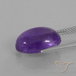 Ametista Viola medio-chiaro naturale da 6.34 ct, Ovale, Trasparente