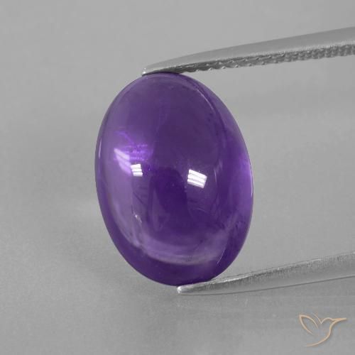 Ametista Viola medio naturale da 6.41 ct, Ovale, Trasparente