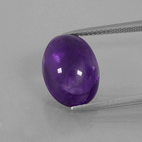 Ametista Viola naturale da 7.27 ct, Taglio ovale, Trasparente
