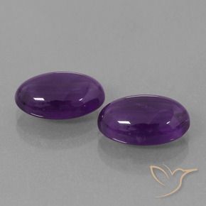 Gemme di Ametista Viola rossastro naturale da 6.38 ct, Ovale, Trasparente