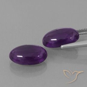 Gemme di Ametista Viola rossastro naturale da 6.38 ct, Ovale, Trasparente