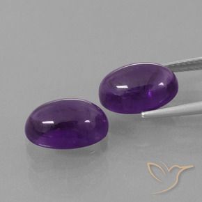 Gemme di Ametista Viola rossastro naturale da 8.44 ct, Ovale, Trasparente
