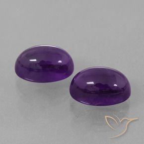 Gemme di Ametista Viola medio naturale da 9.85 ct, Ovale, Trasparente