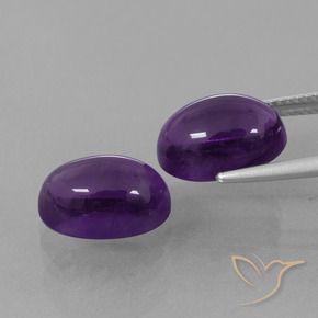 Gemme di Ametista Viola medio naturale da 9.85 ct, Ovale, Trasparente
