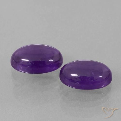Gemme di Ametista Viola medio naturale da 7.25 ct, Ovale, Trasparente
