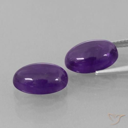 Gemme di Ametista Viola medio naturale da 7.25 ct, Ovale, Trasparente