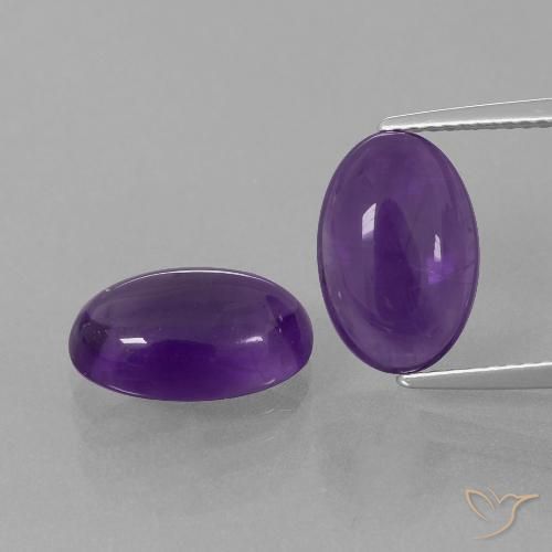 6.76ctw Naturale Viola medio Ametista, Ovale, Trasparente