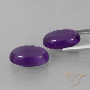 Gemme di Ametista Viola medio naturale da 6.76 ct, Ovale, Trasparente