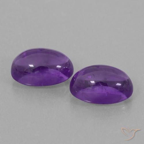 Gemme di Ametista Viola medio naturale da 8.42 ct, Ovale, Trasparente