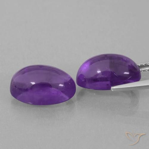 Gemme di Ametista Viola medio naturale da 8.42 ct, Ovale, Trasparente