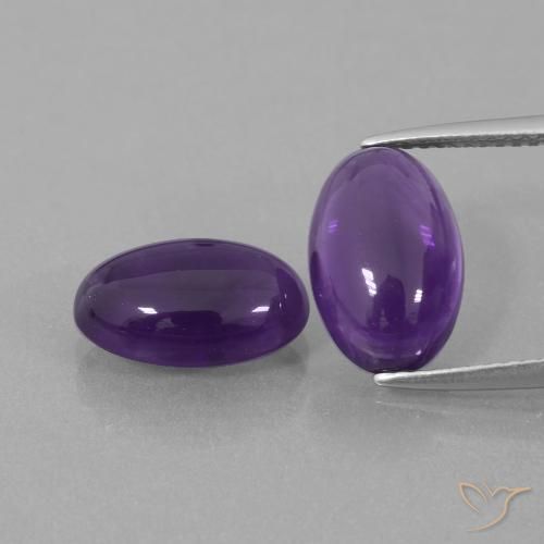 6.43ctw Naturale Viola medio Ametista, Ovale, Trasparente