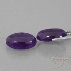 Gemme di Ametista Viola medio naturale da 6.43 ct, Ovale, Trasparente