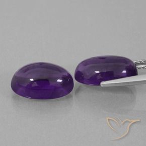 Gemme di Ametista Viola medio naturale da 7.54 ct, Ovale, Trasparente