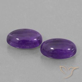 Gemme di Ametista Viola medio-chiaro naturale da 7.09 ct, Ovale, Trasparente