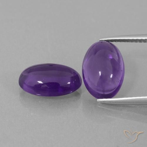 6.37ctw Naturale Viola medio Ametista, Ovale, Trasparente