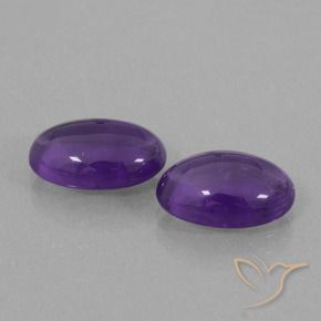 Gemme di Ametista Viola medio naturale da 6.37 ct, Ovale, Trasparente