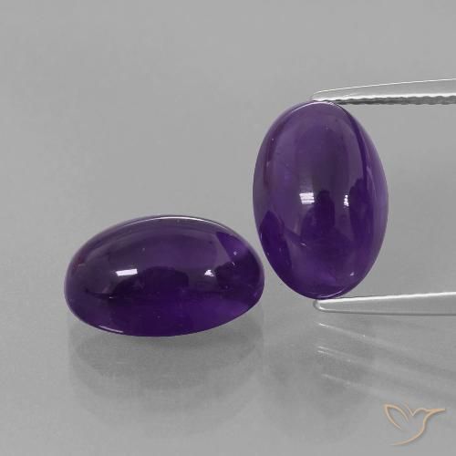 8.72ctw Naturale Viola scuro Ametista, Ovale, Trasparente