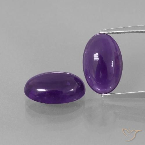 5.71ctw Naturale Viola scuro Ametista, Ovale, Trasparente