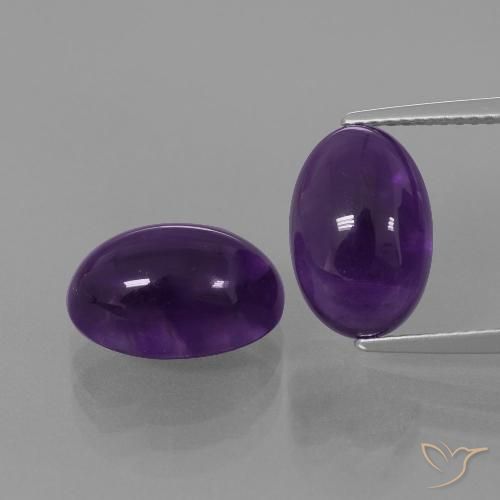 9.17ctw Naturale Viola scuro Ametista, Ovale, Trasparente