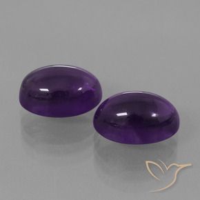 Gemme di Ametista Viola scuro naturale da 9.17 ct, Ovale, Trasparente