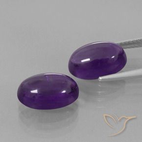 Gemme di Ametista Viola medio naturale da 7.90 ct, Ovale, Trasparente