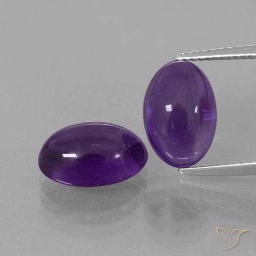 7.34ctw Naturale Viola medio Ametista, Ovale, Trasparente