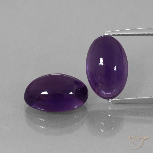 7.80ctw Naturale Viola scuro Ametista, Ovale, Trasparente