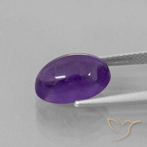 Ametista Viola medio-chiaro naturale da 4.10 ct, Ovale, Trasparente