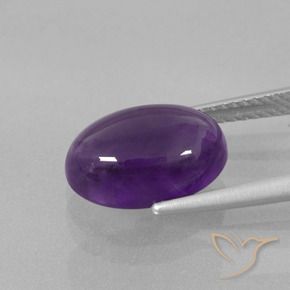 Ametista Viola medio-chiaro naturale da 4.04 ct, Ovale, Trasparente