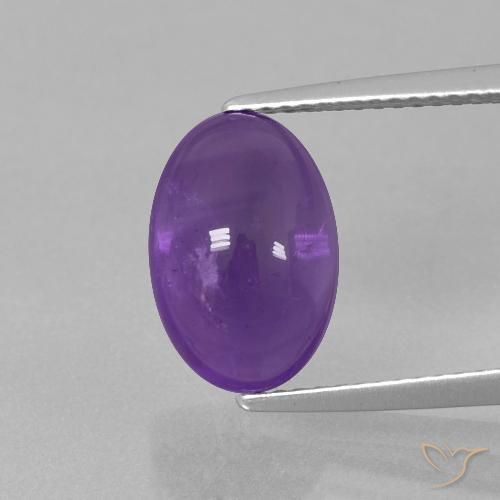 4.11ct Naturale Viola medio-chiaro Ametista, Ovale, Trasparente