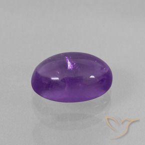 Ametista Viola medio-chiaro naturale da 4.11 ct, Ovale, Trasparente