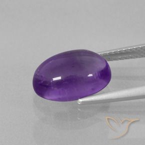 Ametista Viola medio-chiaro naturale da 4.11 ct, Ovale, Trasparente