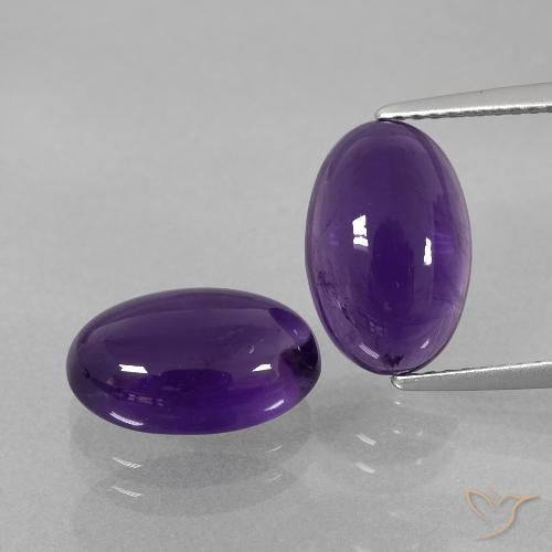 Gemme di Ametista Viola medio naturale da 6.93 ct, Ovale, Trasparente
