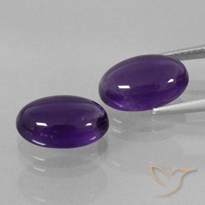 Gemme di Ametista Viola medio naturale da 6.93 ct, Ovale, Trasparente
