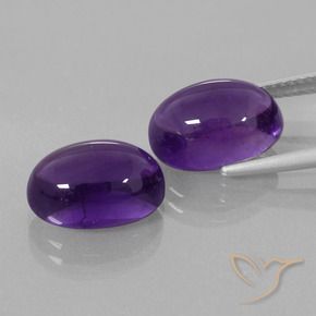 Gemme di Ametista Viola medio naturale da 8.85 ct, Ovale, Trasparente