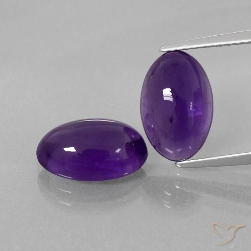 Gemme di Ametista Viola medio naturale da 6.81 ct, Ovale, Trasparente