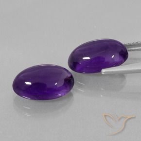 Gemme di Ametista Viola medio naturale da 6.81 ct, Ovale, Trasparente
