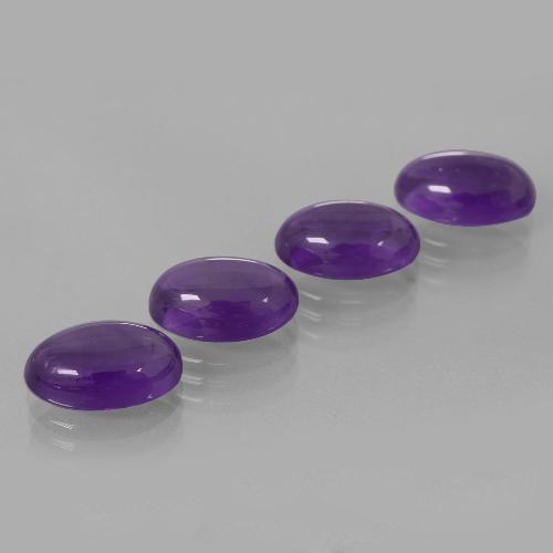 Gemme di Ametista Viola medio naturale da 13.50 ct, Taglio ovale, Trasparente