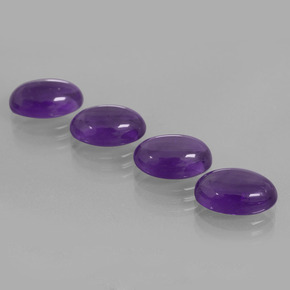 Gemme di Ametista Viola medio naturale da 13.50 ct, Taglio ovale, Trasparente