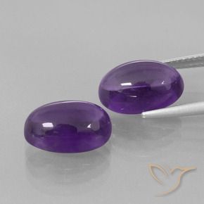 Gemme di Ametista Viola medio naturale da 8.14 ct, Ovale, Trasparente