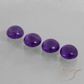 Gemme di Ametista Viola medio naturale da 9.33 ct, Rotondo, Trasparente